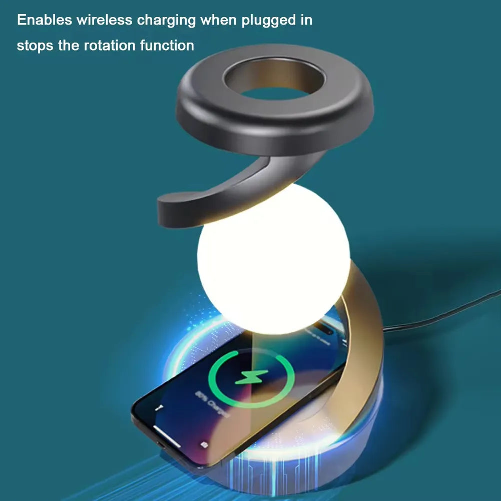 Rotating Wireless RGB Floating Moon Lamp - Kalesh Monk