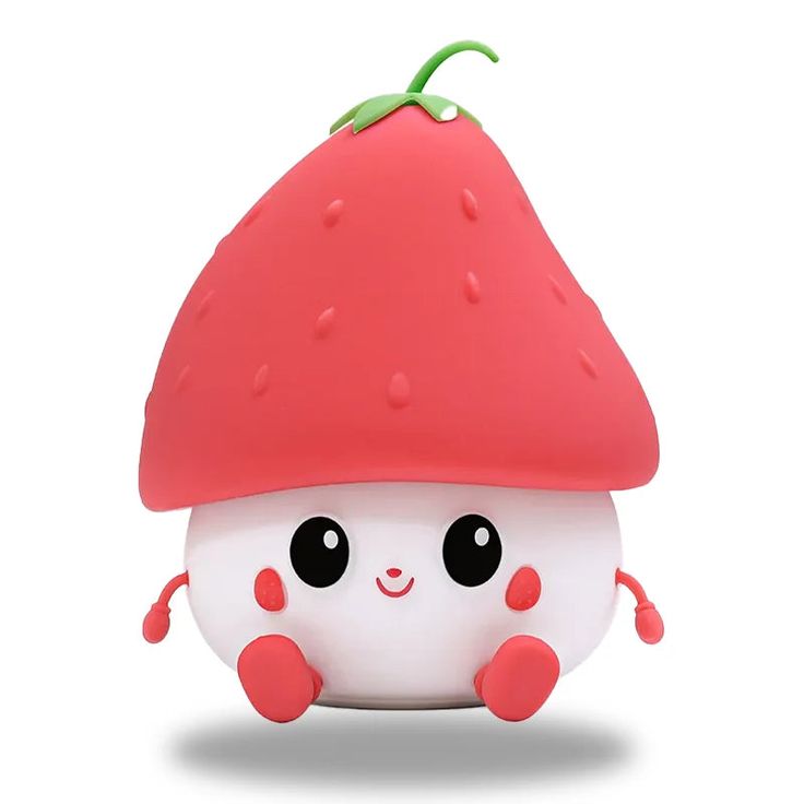 Silicone Strawberry LED Night Light USB Rechargeable Mood Lamp Cute Nightlights Bedroom Lamp For Baby Girl's Gift - Kalesh Monk