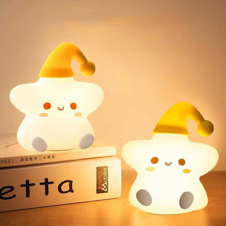 Creative Star Night Light Cartoon Soft Lamp Children Bedroom Bedside Night Light Cute Child Graduation Gifts Home Decoration - Kalesh Monk