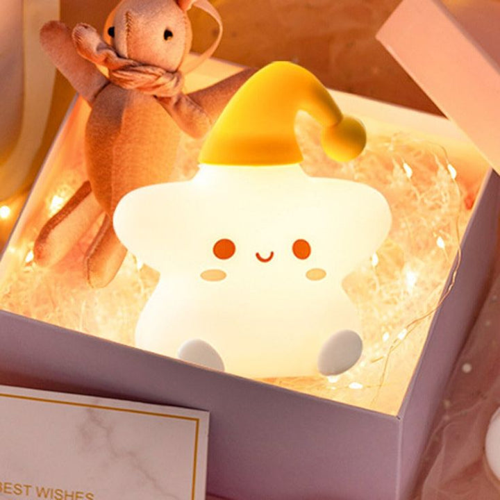 Creative Star Night Light Cartoon Soft Lamp Children Bedroom Bedside Night Light Cute Child Graduation Gifts Home Decoration - Kalesh Monk