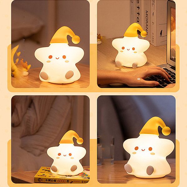 Creative Star Night Light Cartoon Soft Lamp Children Bedroom Bedside Night Light Cute Child Graduation Gifts Home Decoration - Kalesh Monk