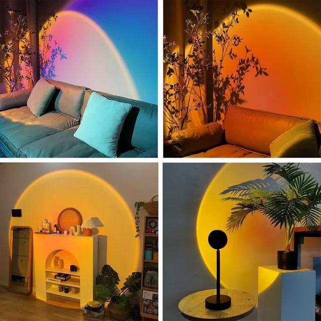 Sunset Lamp Projection Lamp Night Light, 360 Degree Rotation Romantic 16 Colors Changing Night Light With Remote For Adults, Photography, Vlog, Selfie, Party, reels etc. - Kalesh Monk