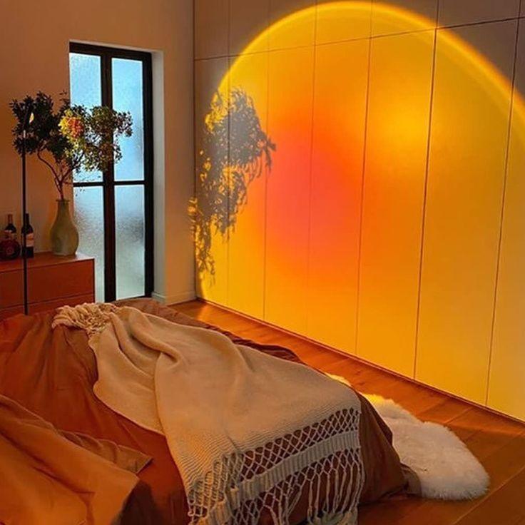 Sunset Lamp Projection Lamp Night Light, 360 Degree Rotation Romantic 16 Colors Changing Night Light With Remote For Adults, Photography, Vlog, Selfie, Party, reels etc. - Kalesh Monk