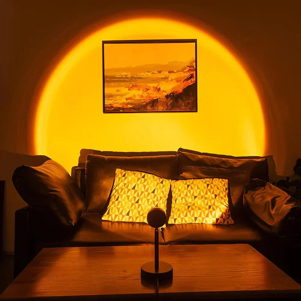 Sunset Lamp Projection Lamp Night Light, 360 Degree Rotation Romantic 16 Colors Changing Night Light With Remote For Adults, Photography, Vlog, Selfie, Party, reels etc. - Kalesh Monk