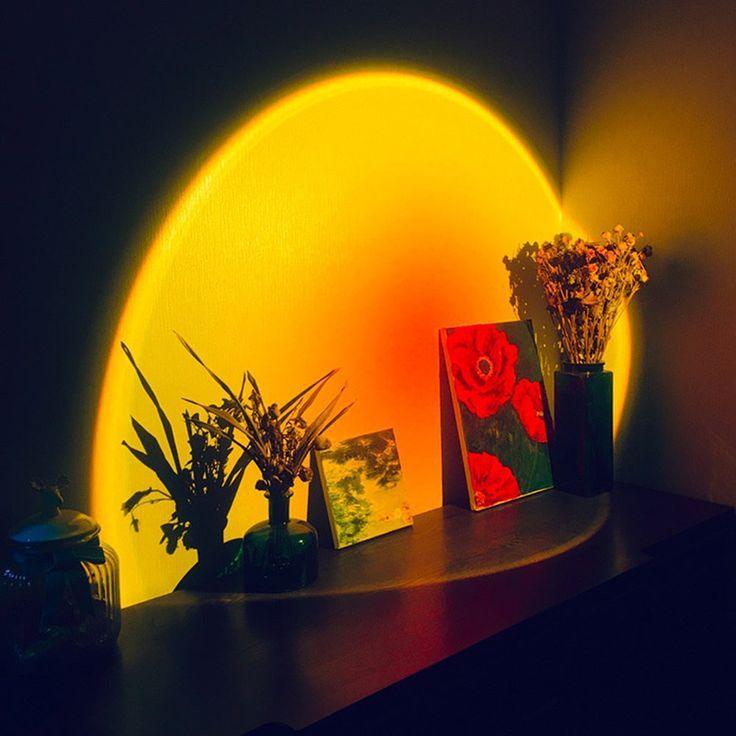 Sunset Lamp Projection Lamp Night Light, 360 Degree Rotation Romantic 16 Colors Changing Night Light With Remote For Adults, Photography, Vlog, Selfie, Party, reels etc. - Kalesh Monk