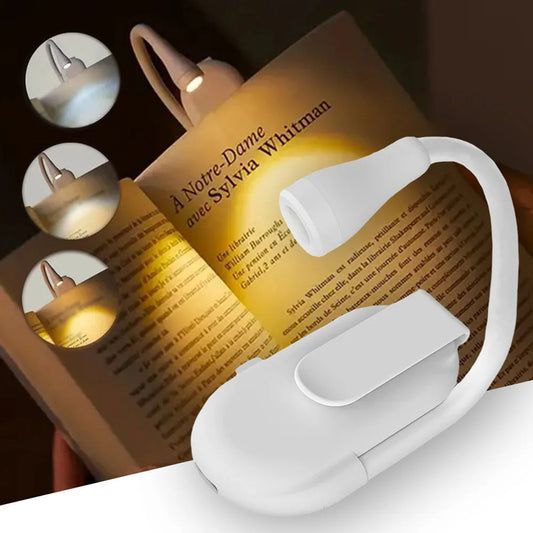 Reading Light Book Lamp for Bed, Book Reading Lover Gifts for Women Men, Clip on LED Book Light Rechargeable USB Portable 3 Color Temperatures Stepless Dimming Light . - Kalesh Monk
