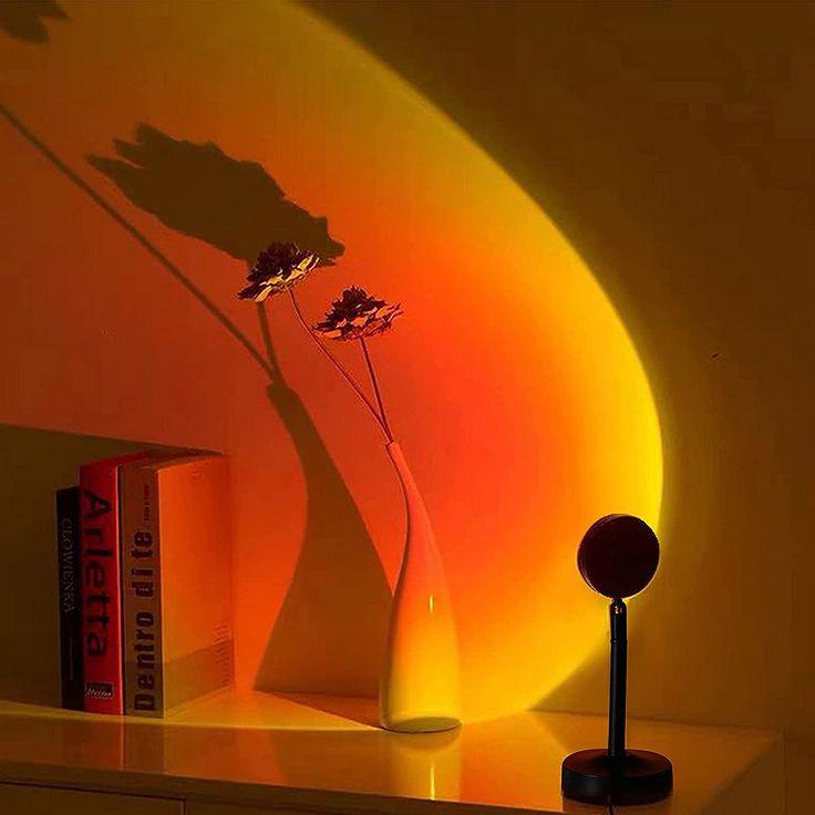 Sunset Lamp Projection Lamp Night Light, 360 Degree Rotation Romantic 16 Colors Changing Night Light With Remote For Adults, Photography, Vlog, Selfie, Party, reels etc. - Kalesh Monk