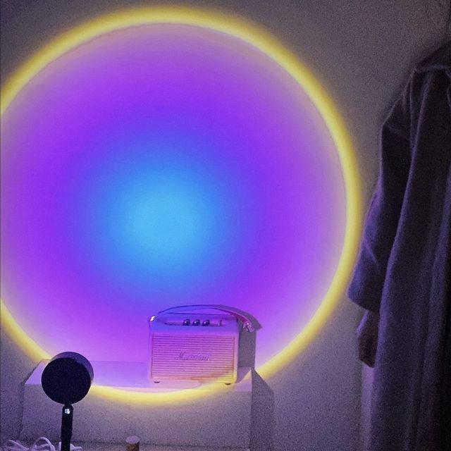 Sunset Lamp Projection Lamp Night Light, 360 Degree Rotation Romantic 16 Colors Changing Night Light With Remote For Adults, Photography, Vlog, Selfie, Party, reels etc. - Kalesh Monk