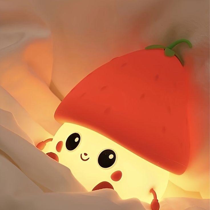 Silicone Strawberry LED Night Light USB Rechargeable Mood Lamp Cute Nightlights Bedroom Lamp For Baby Girl's Gift - Kalesh Monk
