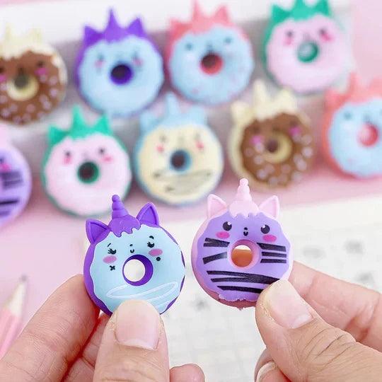 Unicorn Donut Eraser - Set of 4