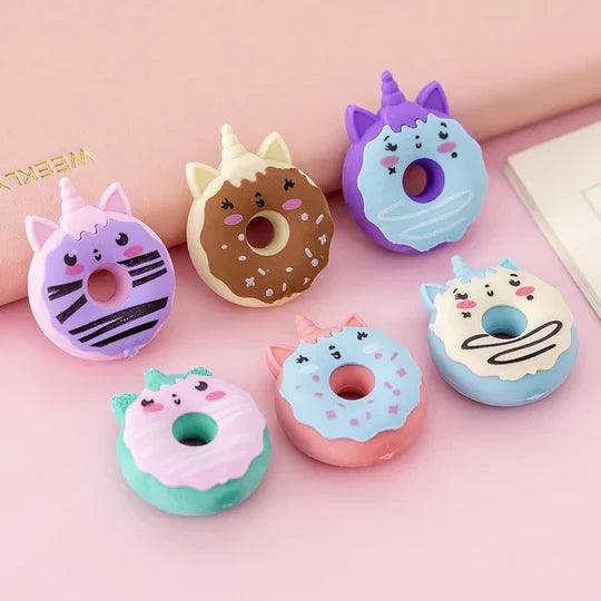 Unicorn Donut Eraser - Set of 4