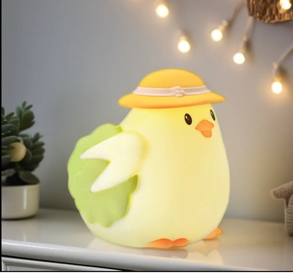 Chicken Silicone LED Night Light with Adjustable Touch Sensor USB Rechargeable for Bedroom - Kalesh Monk