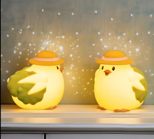 Chicken Silicone LED Night Light with Adjustable Touch Sensor USB Rechargeable for Bedroom - Kalesh Monk