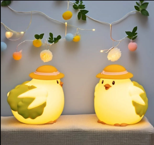 Chicken Silicone LED Night Light with Adjustable Touch Sensor USB Rechargeable for Bedroom - Kalesh Monk