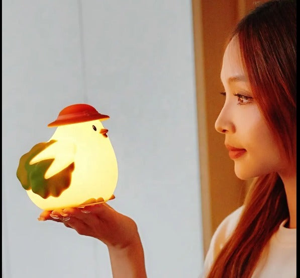 Chicken Silicone LED Night Light with Adjustable Touch Sensor USB Rechargeable for Bedroom - Kalesh Monk