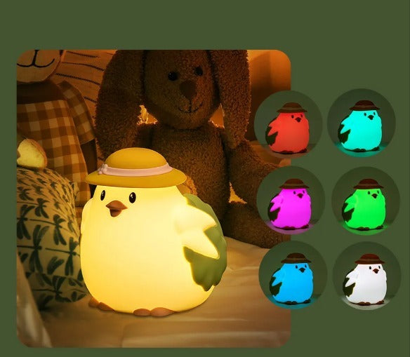 Chicken Silicone LED Night Light with Adjustable Touch Sensor USB Rechargeable for Bedroom - Kalesh Monk
