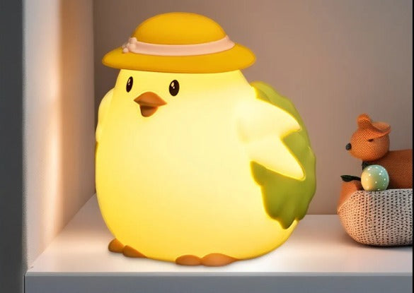 Chicken Silicone LED Night Light with Adjustable Touch Sensor USB Rechargeable for Bedroom - Kalesh Monk