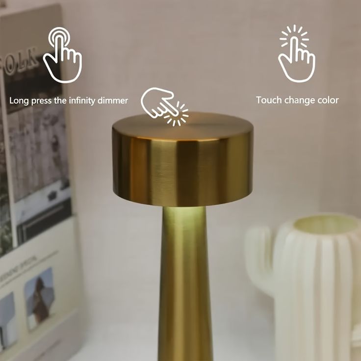 Cylinder Rechargeable LED Table Lamp – Touch Dimming, Cordless Design, Flicker-Free Eye Protection Light for Home & Office - Kalesh Monk