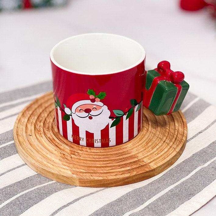 Christmas Themed Mug With Gift Box Handle - Assorted - Single Piece - Kalesh Monk