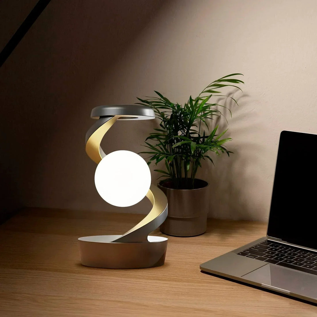 Rotating Wireless RGB Floating Moon Lamp - Kalesh Monk