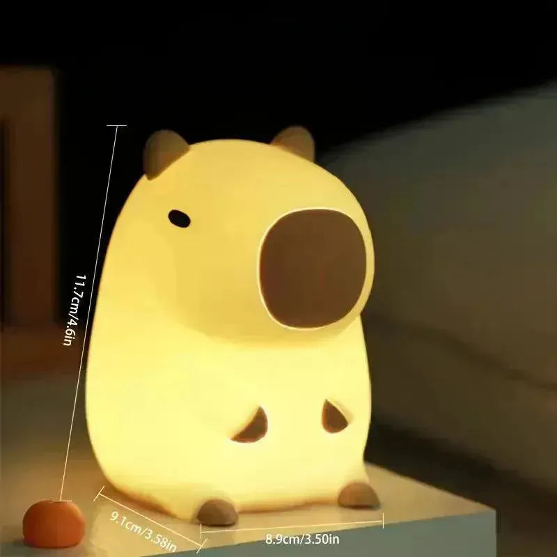 USB Rechargable Capybara Night Light Silicone Lamp