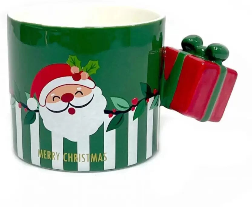 Christmas Themed Mug With Gift Box Handle - Assorted - Single Piece - Kalesh Monk