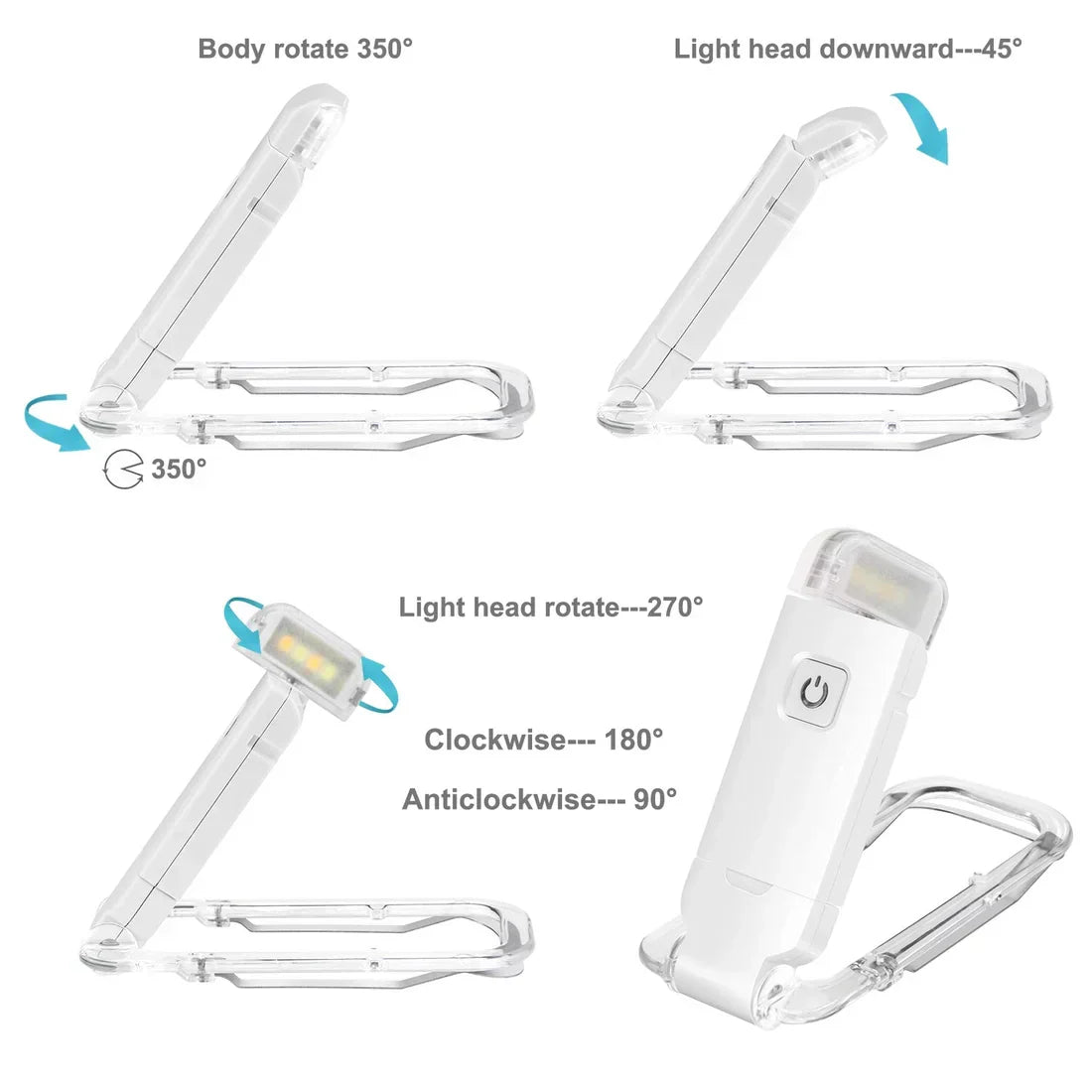 Rechargeable Book Reading Light | Brightness and Temperature Adjustable - Kalesh Monk