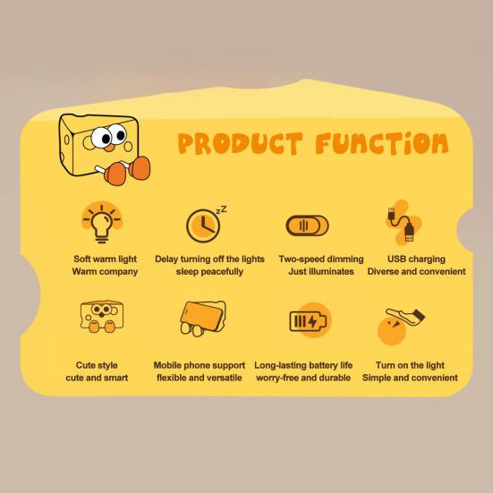 Cheese Silicone LED Night Light For Kids - Kalesh Monk