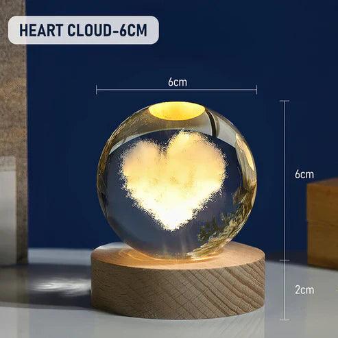 3D Crystal Ball Nightlight Decolamp Solar System Model Decor Science Astronomy Celestial Sphere Cool Desk Present Space Gifts Decor - Kalesh Monk