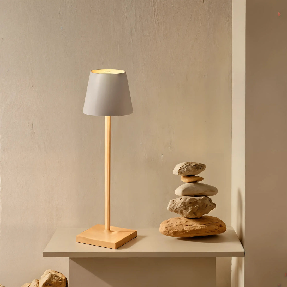 Rechargeable LED Touch Lamp for Desk & Bedside | Wireless Dimmable Table Light | Minimalist Home & Office Decor - Kalesh Monk