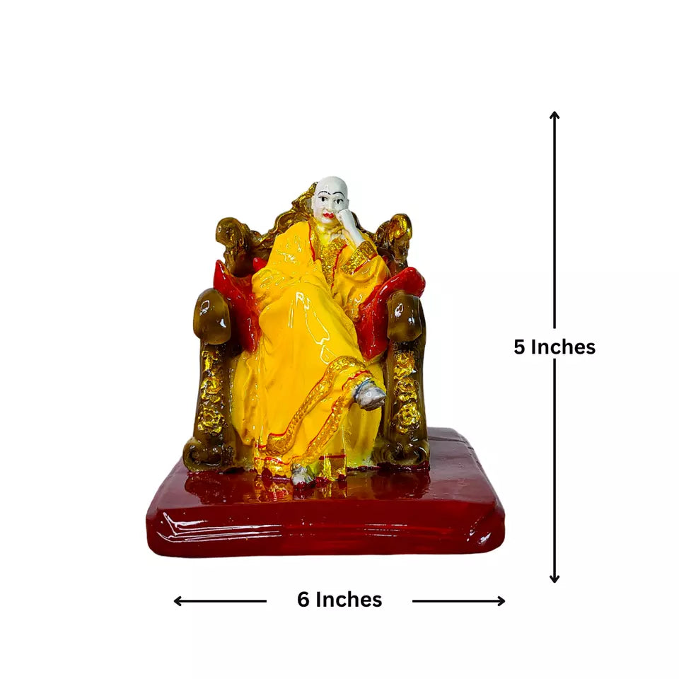 Guruji Swaroop Murti Resin Handmade sculpture Idol ( Yellow ) - Kalesh Monk