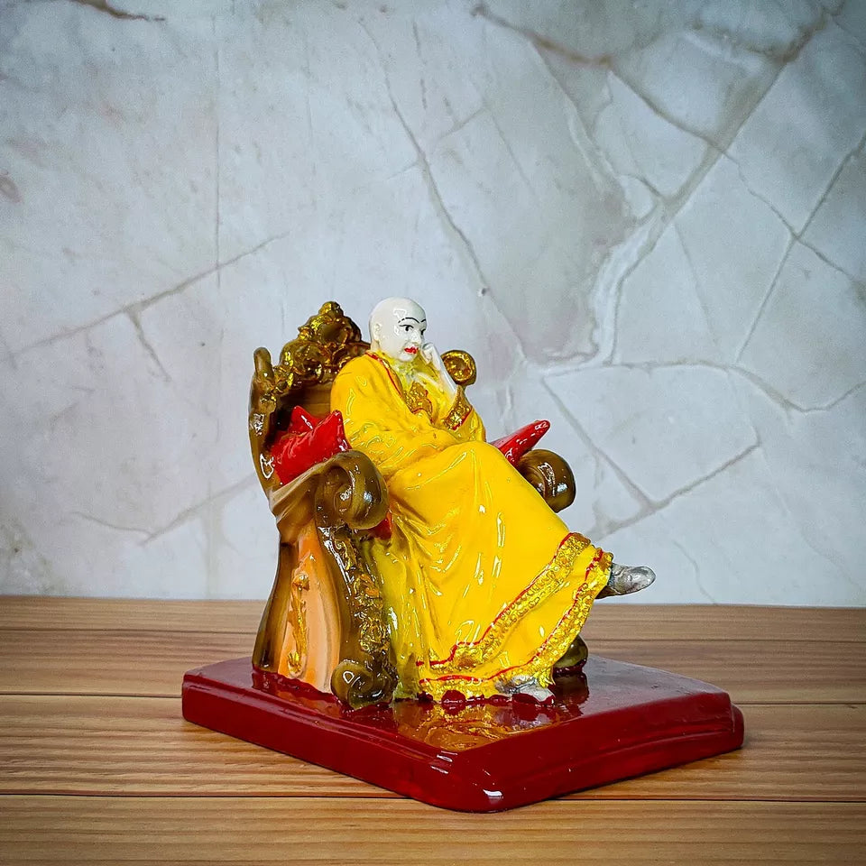 Guruji Swaroop Murti Resin Handmade sculpture Idol ( Yellow ) - Kalesh Monk