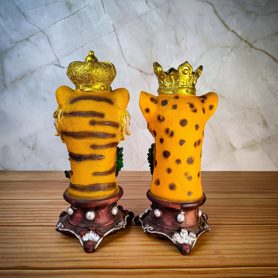 Indian Handcraft Lion Couple Statue for Home Decor Showpiece - Kalesh Monk
