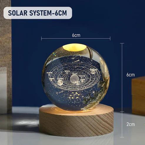 3D Crystal Ball Nightlight Decolamp Solar System Model Decor Science Astronomy Celestial Sphere Cool Desk Present Space Gifts Decor - Kalesh Monk